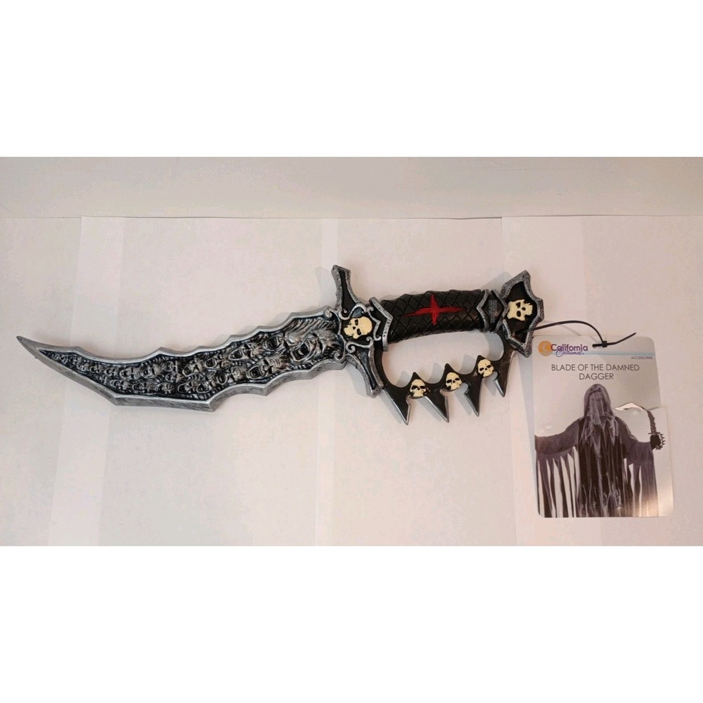 Kmart Play Toy Dagger Rubber Costume Skeletons Lost Souls 16" Hallowed Vintage